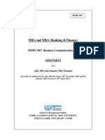 MBA and MBA (Banking & Finance) : MMPC-007: Business Communication