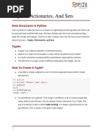 Tuples, Dictionaries, and Sets