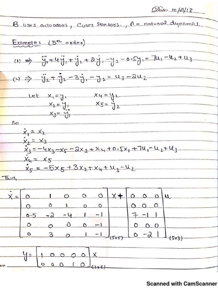 Linear Control Systems Notes Lec 2 | PDF