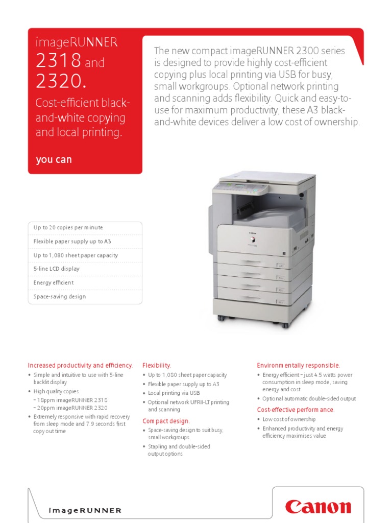 Canon Ir2318 Brochure | Paper | Usb