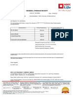 Renewal Premium Receipt: Benefit Opted For Tax Benefit Available Under The Income Tax Act, Premium Payable