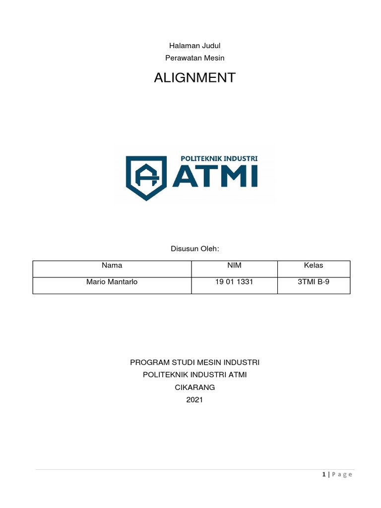 Metode Alignment Mesin Industri | PDF