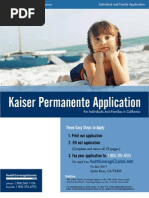 Kaiser Permanente Individual Family Application KPIF CA 2011 KPIF