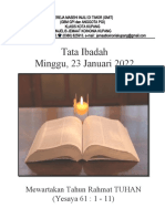 Tata Ibadah Minggu, 23 Januari 2022
