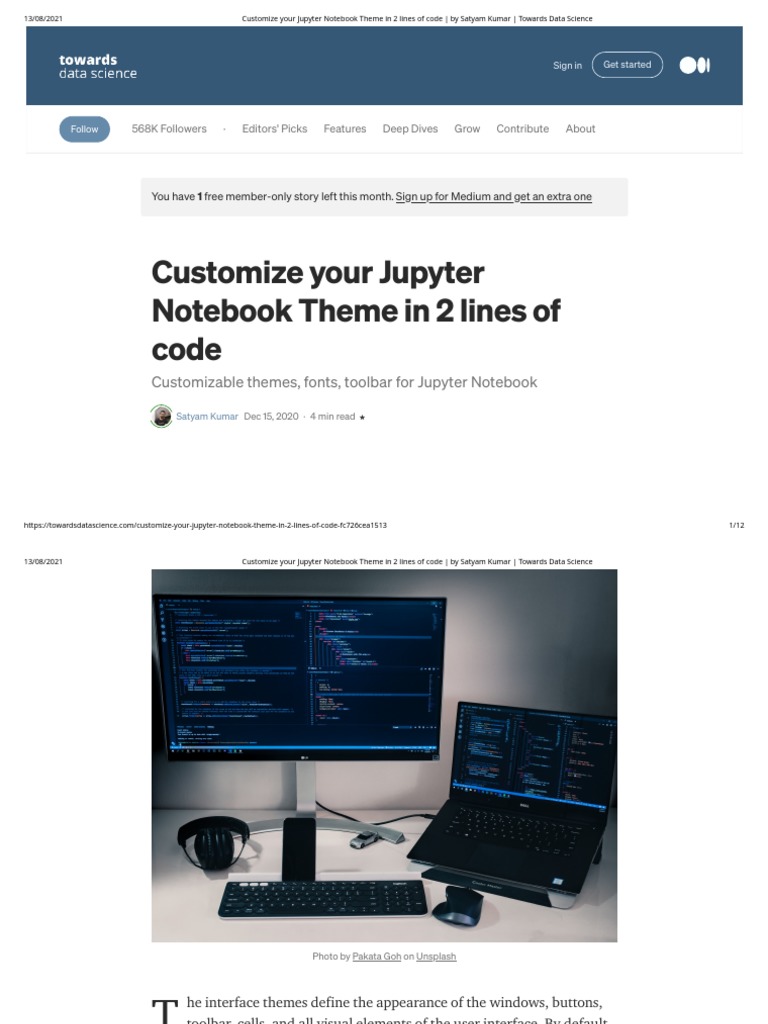 Customize Your Jupyter Notebook Theme in 2 Lines of Code by Satyam