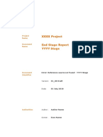 XXXX Project End Stage Report YYYY Stage: Project Name Document Name