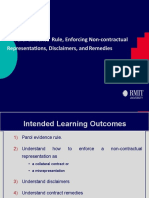 Week 8: Parol Evidence Rule, Enforcing Non-Contractual Representations, Disclaimers, and Remedies