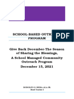 School-Based Outreach Program Give Back December-The Season of Sharing The Blessings, A School Managed Community Outreach Program December 15, 2021