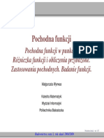 Pochodna Funkcji. Pochodna Funkcji W Punkcie. Różniczka Funkcji I Obliczenia Przybliżone. Zastosowania Pochodnych. Badanie Funkcji.