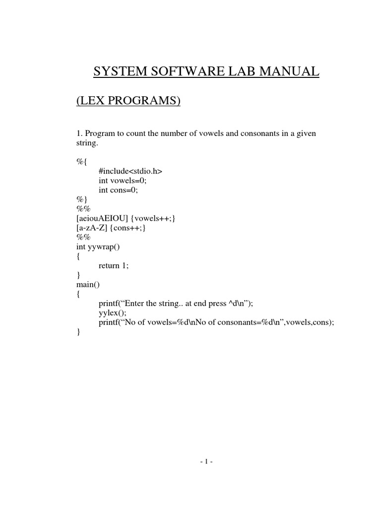 Lex and Yacc Programs for String Analysis | PDF | Software | Computing