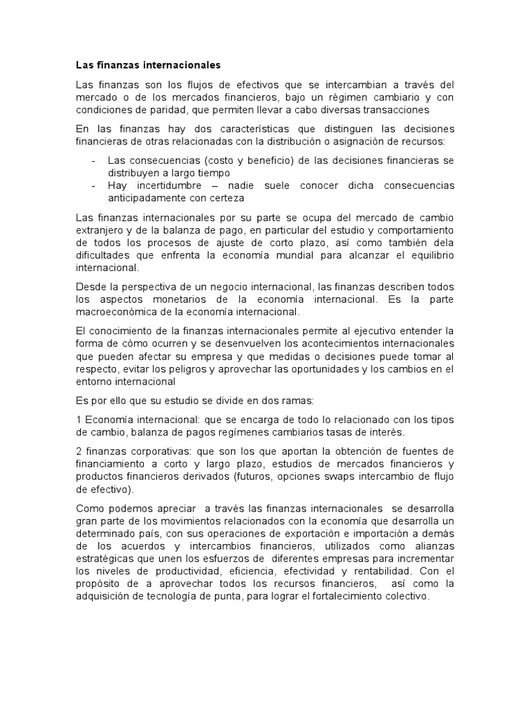 Finanzas Internacionales y SMI | PDF | Tipo de cambio | Balance de pagos