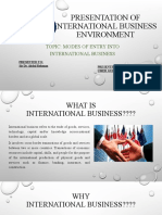 Presentation of International Business Environment