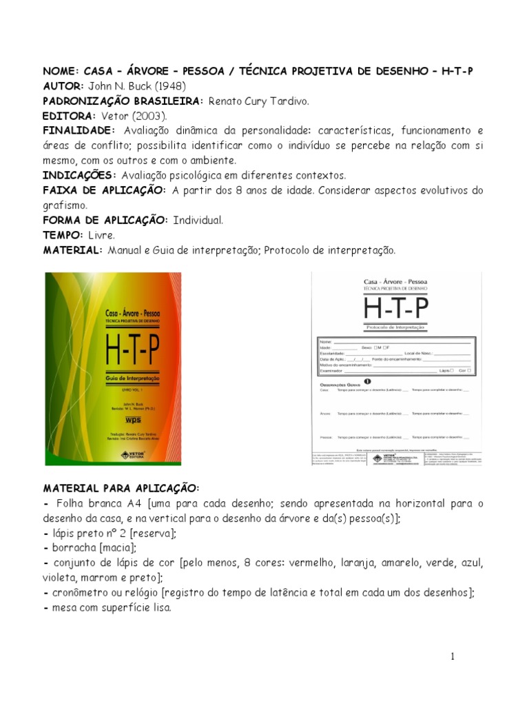 HTP - Ficha Técnica | PDF | Tempo | Desenho