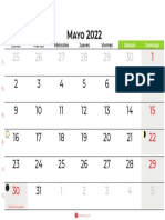 Calendario Mayo 2022 Colombia