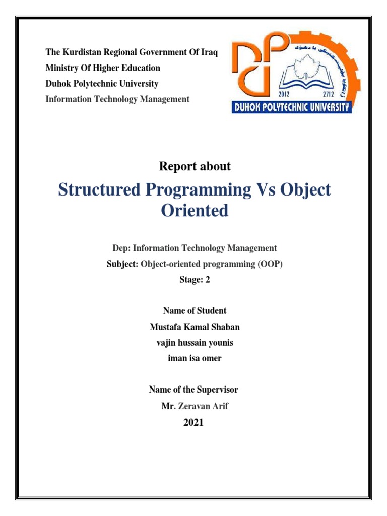 Structured Programming Vs Object Oriented | PDF | Object Oriented ...