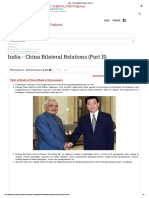 India - China Bilateral Relations (Part II)