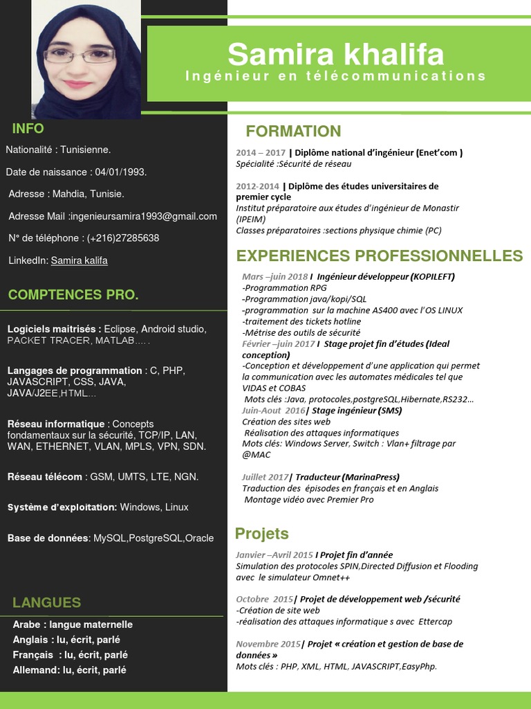 Cv samira khalifa pdf java langage de programmation internet