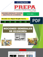 ECONOMIA 1 - 2022 I Nocione Generales de Economía