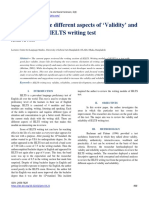A Probe Into The Different Aspects of Validity' and Reliability' of IELTS Writing Test