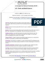 Definitions - Topic 8 Fuels and Earth Science - Edexcel Chemistry GCSE