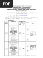 Central University of Haryana: Temporary Camp Office: Govt. B.Ed. College Building, Narnaul (Distt. Mahendergarh) Haryana