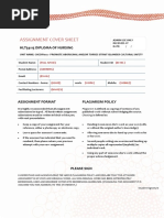 Assignment Cover Sheet: Hlt54115 Diploma of Nursing