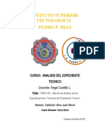 TAREA 05.- Informe de Análisis de Las Especificaciones Técnicas Del Expediente Técnico