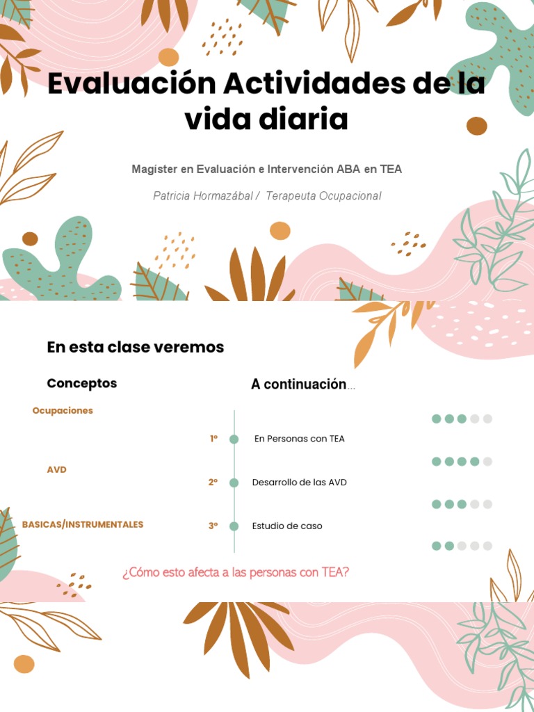 Evaluación Actividades de La Vida Diaria | Descargar gratis PDF ...