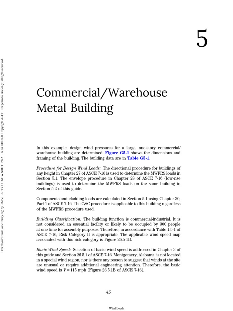 Commercial Warehouse Metal Building | PDF | Wound | Windward And Leeward