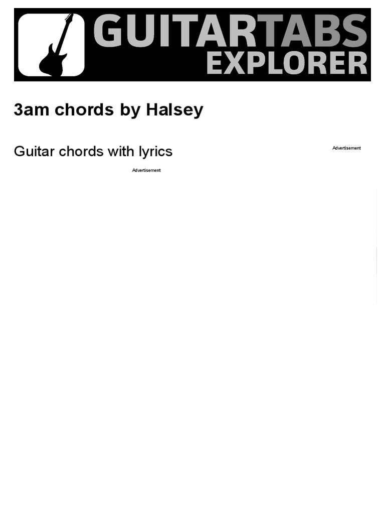 3 Am Guitar Chords And Lyrics Printable