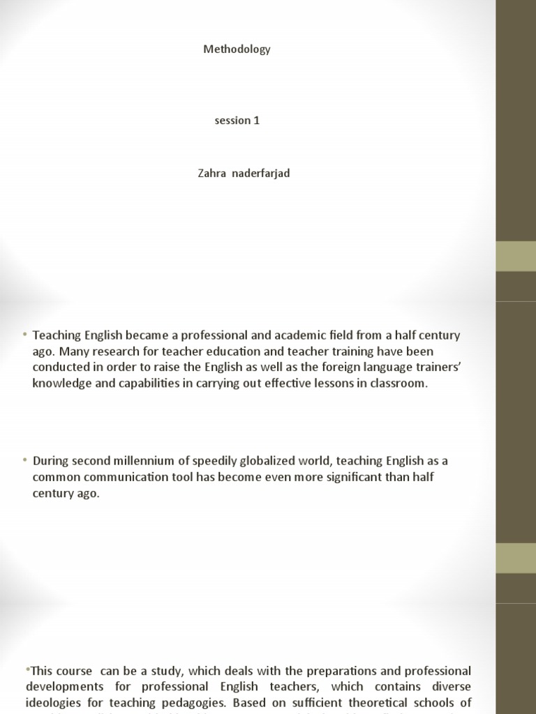 Methodology | PDF | English As A Second Or Foreign Language | English ...