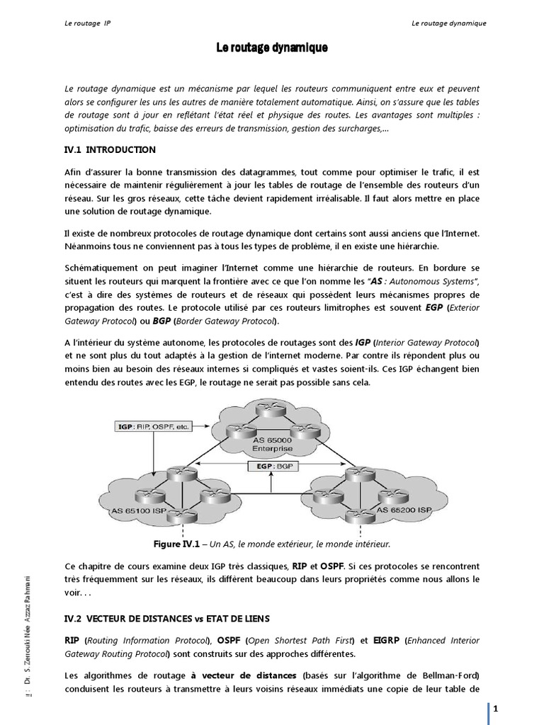 Protocoles de Routage Dynamique IP | PDF | Routage | Protocoles de ...