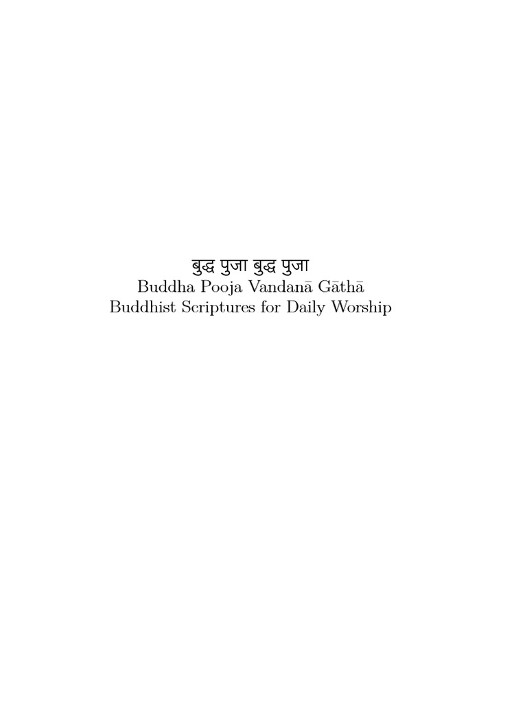 Buddhist Scriptures For Daily Worship | PDF