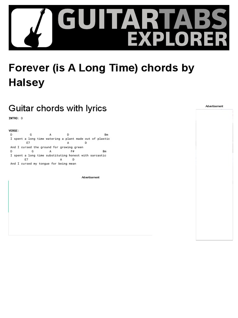 FOREVER (IS A LONG TIME) Guitar Chords by Halsey Guitar Chords Explorer Download Free PDF