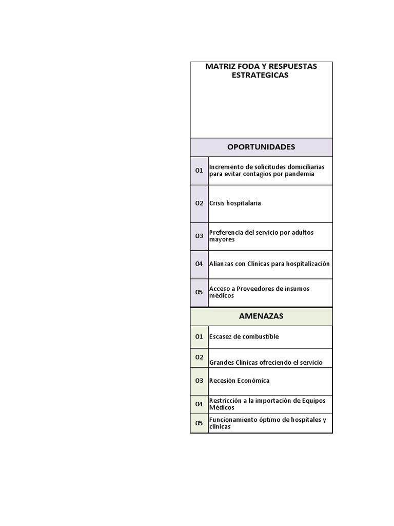 Estrategias FODA para Servicios de Salud | PDF | Hospital | Análisis FODA