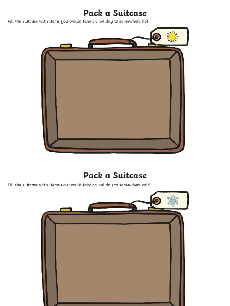 Pack A Suitcase Hot and Cold Cut and Stick Activity | PDF