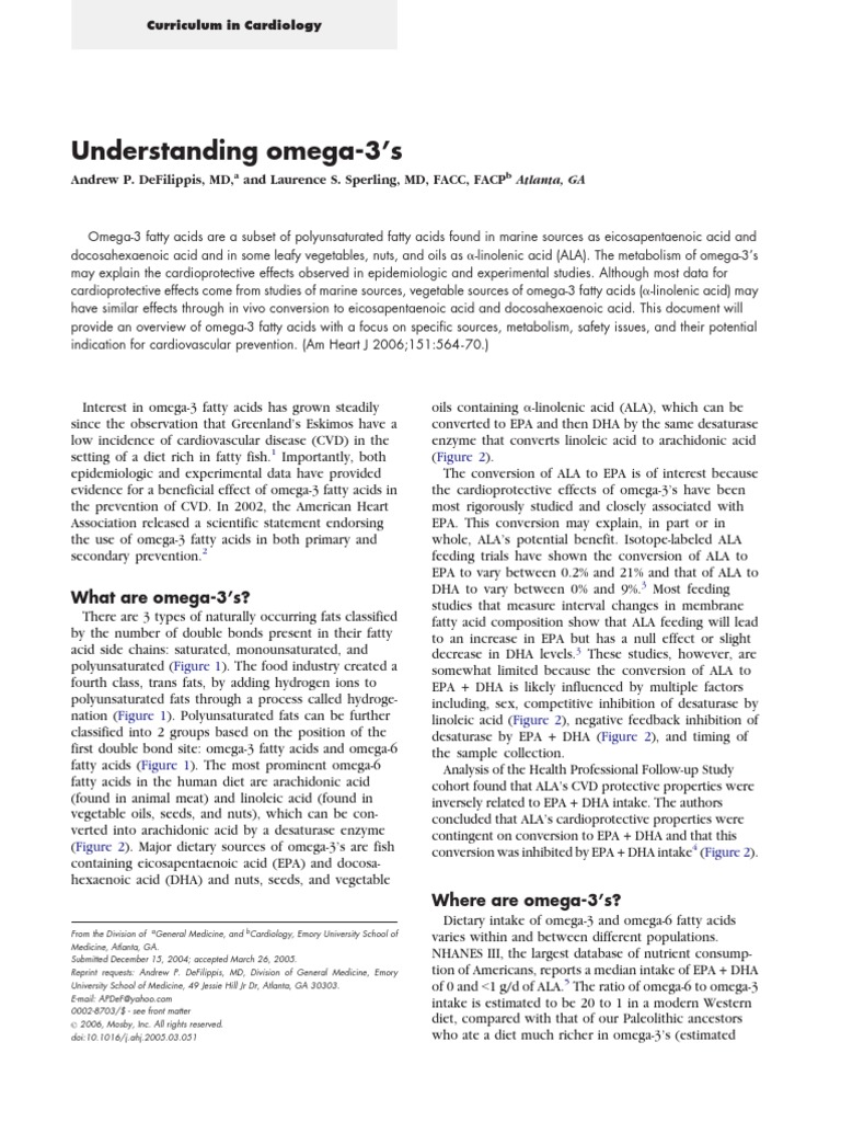 Understanding Omega3 | PDF | Omega 3 Fatty Acid | Fish Oil