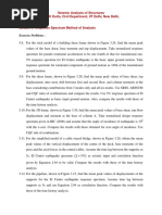 Exercise Problems:: Seismic Analysis of Structures by TK Dutta, Civil Department, IIT Delhi, New Delhi