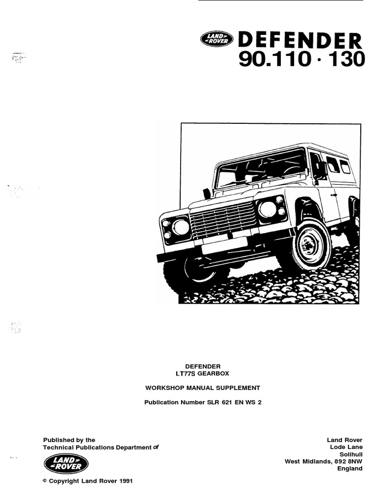 Land Rover Defender Lt77s Users Manual 570109 | PDF | Business