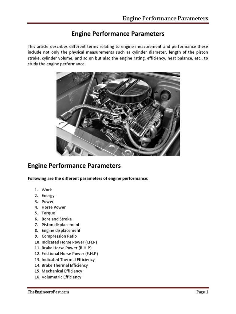 Understanding Engine Performance A Comprehensive Breakdown of Key