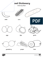 T TP 092 Food Dictionary Colouring Pages Ver 1