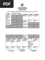 Department of Education: Yes-O Calendar of Annual Proposed Activities (Capa) Sy 2021-2022 SCHOOL