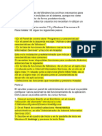 En Las Instalaciones de Windows Los Archivos Necesarios Para Funcionar IIS Están Incluidos en El Sistema