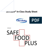 Servsafe® In-Class Study Sheet: Courtesy of
