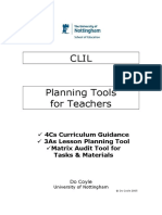 CLIL PlanningTools for Teachers