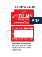 2021 - Chaveiro em PVC Zulian