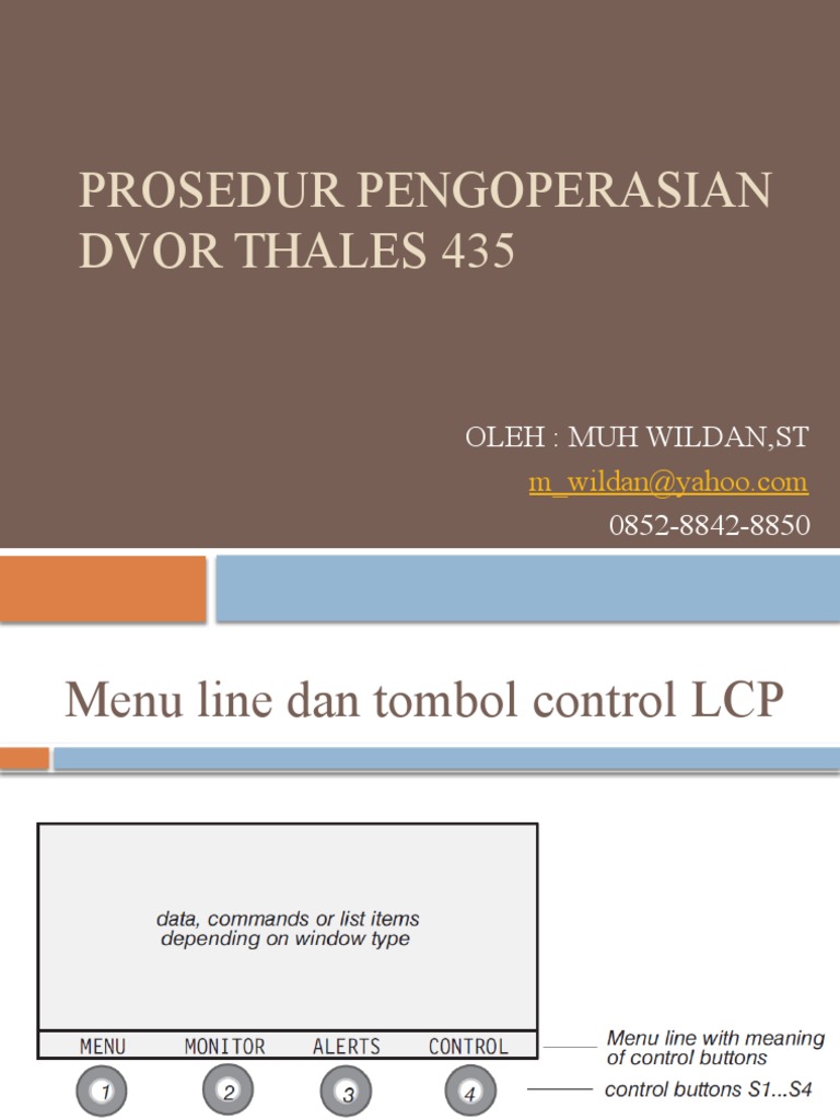 8.2. Menu RMM DVOR Thales (Pengoperasian) | PDF