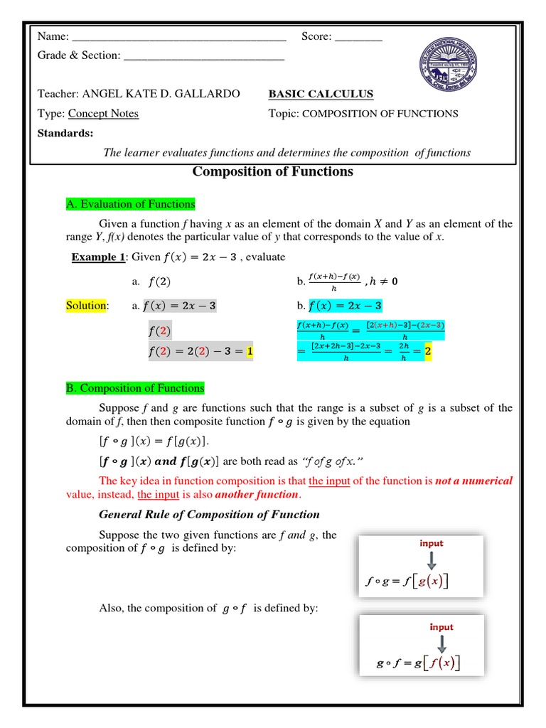Function Composition Basics | PDF | Function (Mathematics) | Logic