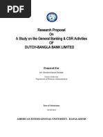 Research Proposal On A Study On The General Banking & CSR Activities OF Dutch-Bangla Bank Limited