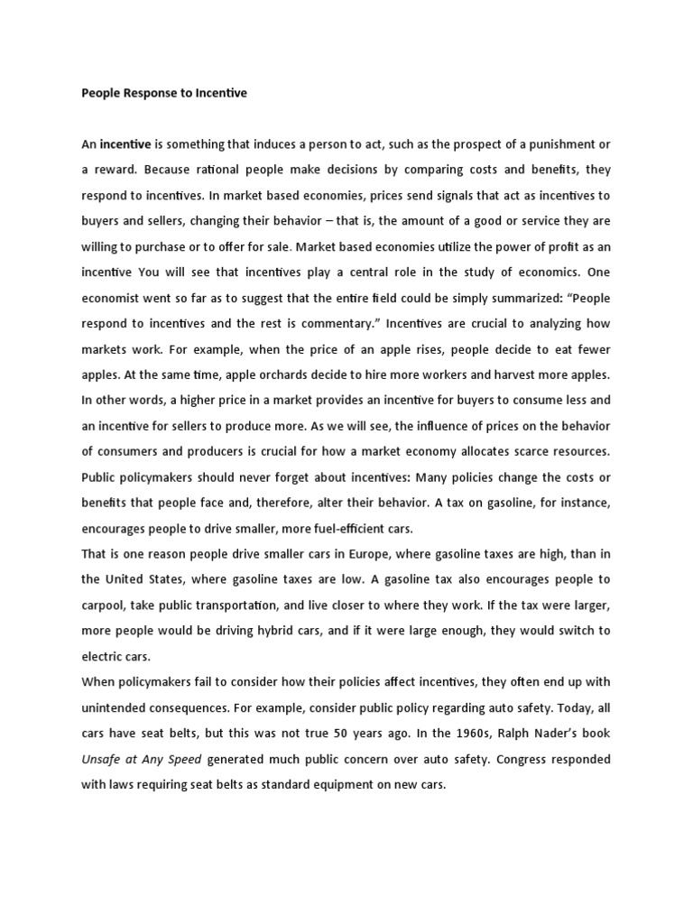 Understanding Economic Incentives | PDF | Incentive | Prices